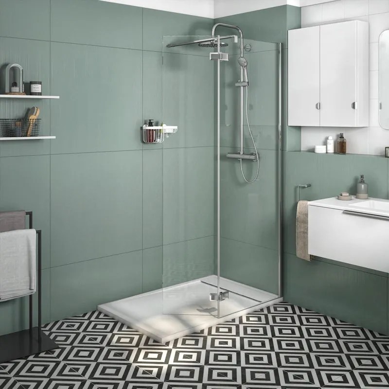 Walk-in L 80 x H 200 cm, vetro 8 mm vetro senza finitura / trasparente cromo