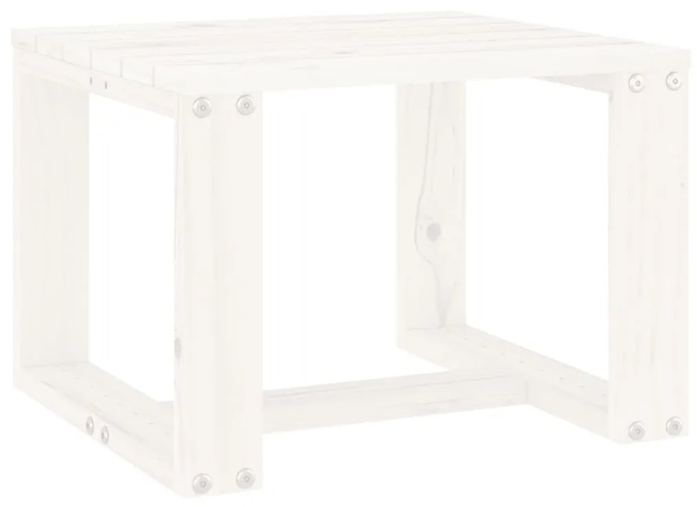 Tavolino da giardino bianco 40x38x28,5 cm legno massello pino