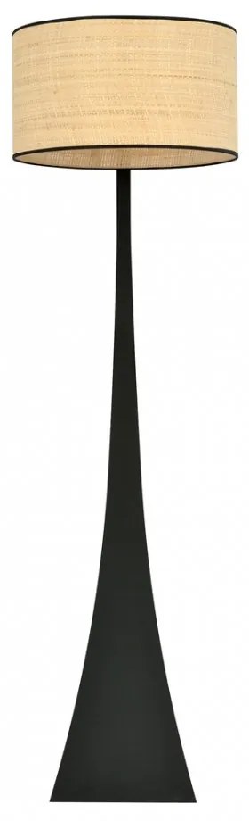 Lampada da Terra ESTRELLA LP1 in Acciaio E27 Colore del corpo Rattan