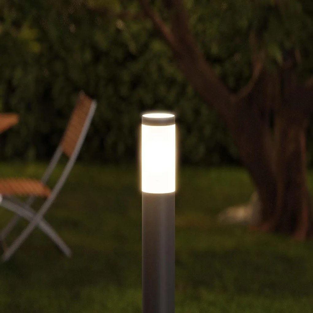 Paletto da Giardino 100cm acciaio inox NERO IK06 IP54 base E27