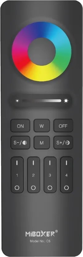 Telecomando con Base Magnetica RGB RGBW RGB+CCT 4-Zone - Nero Colore Nero