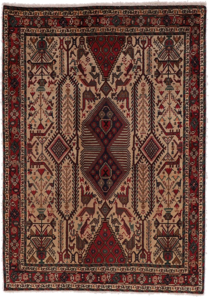 Afshar Tappeto 140x200 (Iran) Annodato A Mano