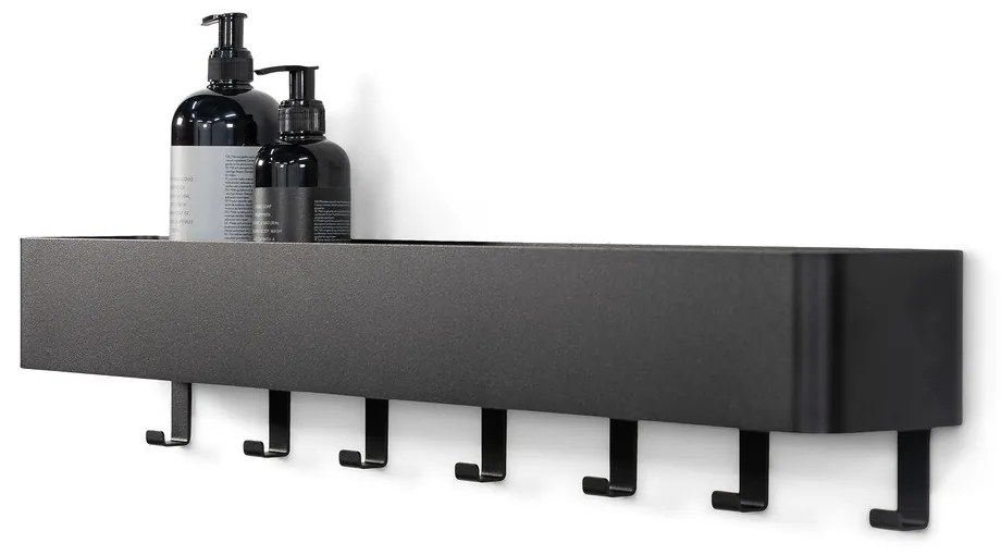 Mensola da bagno da parete nera in acciaio Multi – Spinder Design
