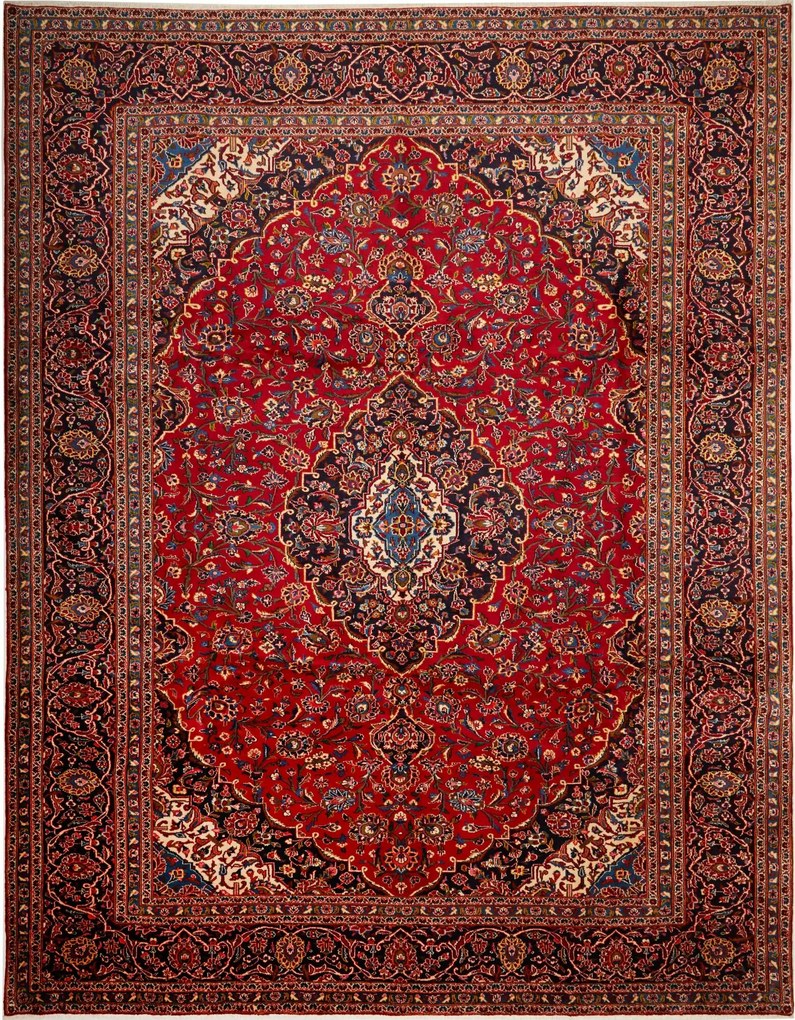 Kashan Tappeto persiano 400 x 310 Rosso (Iran) Annodato A Mano