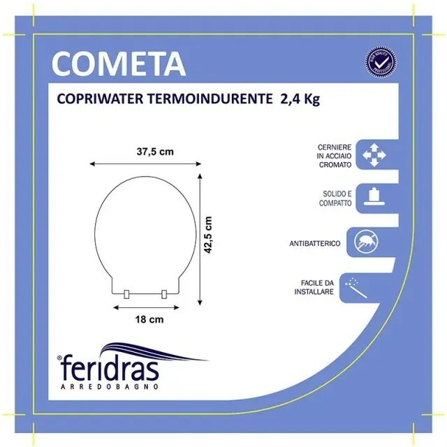 Copriwater in Termoindurente - 2,4 Kg Bianco