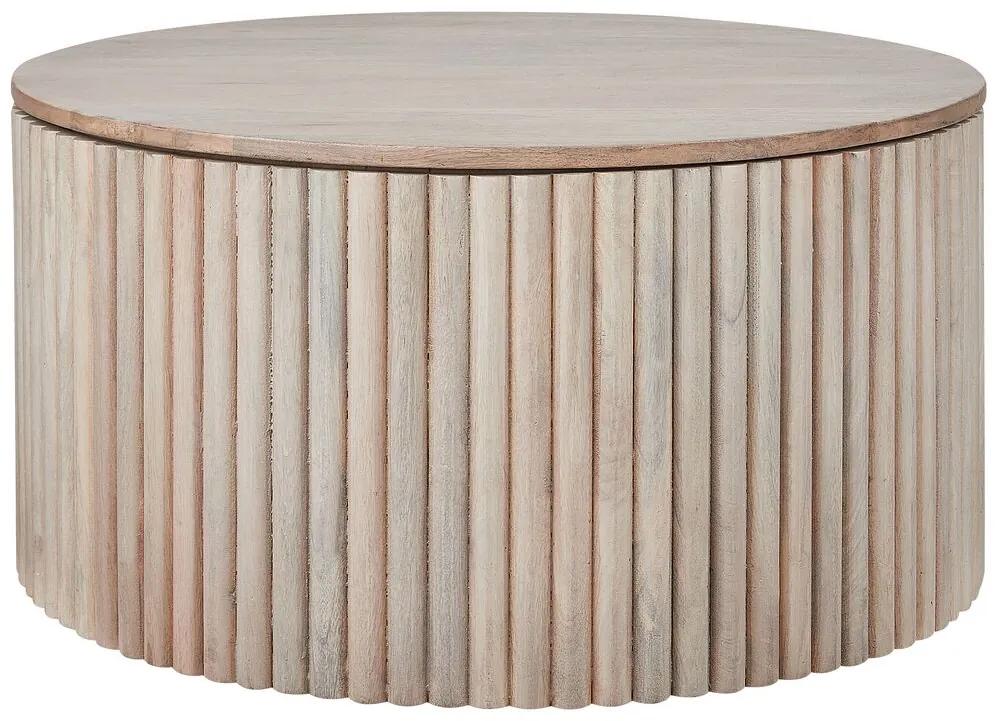 Tavolino legno di mango chiaro con contenitore KIRKWOOD Beliani