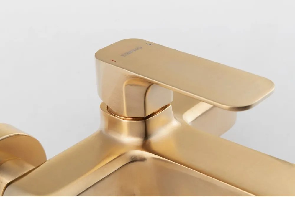 Rubinetto per vasca da bagno dorato da parete (con due uscite) Spy – Sapho