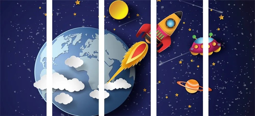 Quadri 5 pezzi – Verso lo spazio
