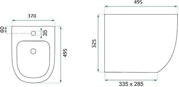 Bidet sospeso Carlo Mini black shiny