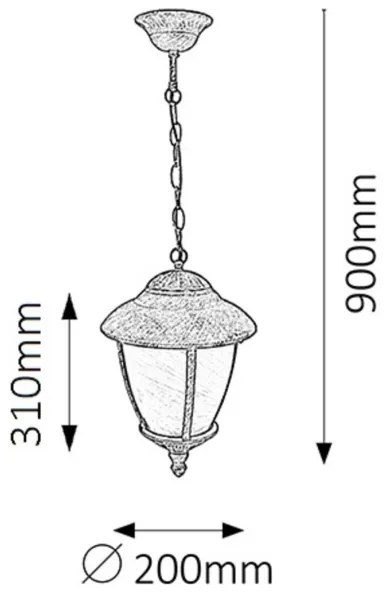 Rabalux 8479 - Lampadario da esterno MADRID 1xE27/60W/230V