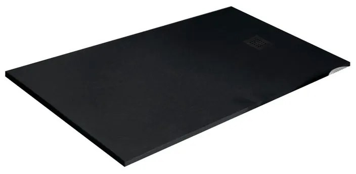 Piatto doccia in resina Strato nero L 100 x L 90 x H 2.4 cm opaco effetto pietra