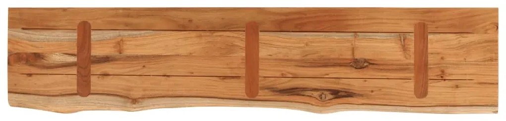 Mensola muro 100x20x2,5cm rettangolare legno acacia bordi vivi