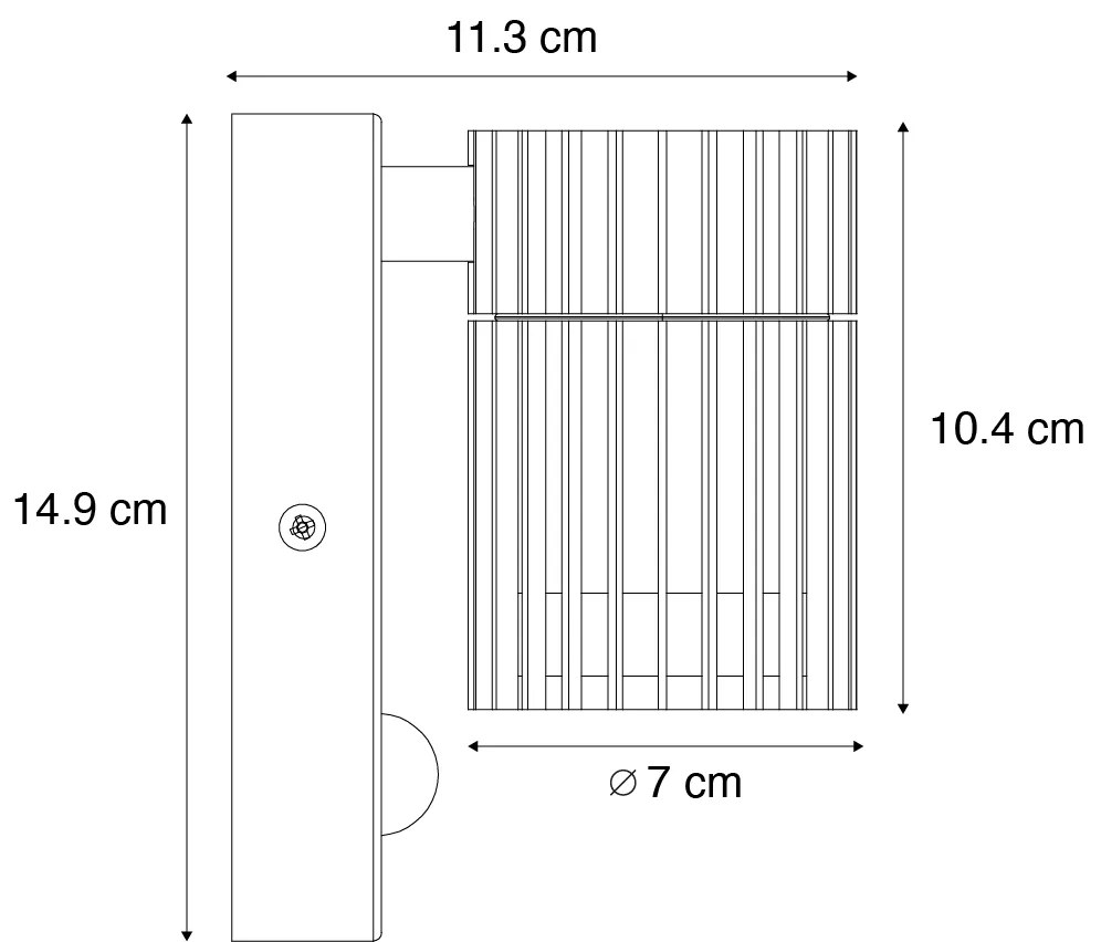 Applique da parete da esterno di design nera con sensore di movimento IP44 - Boris