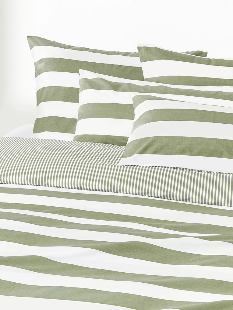 Copripiumino reversibile in cotone a righe Lorena