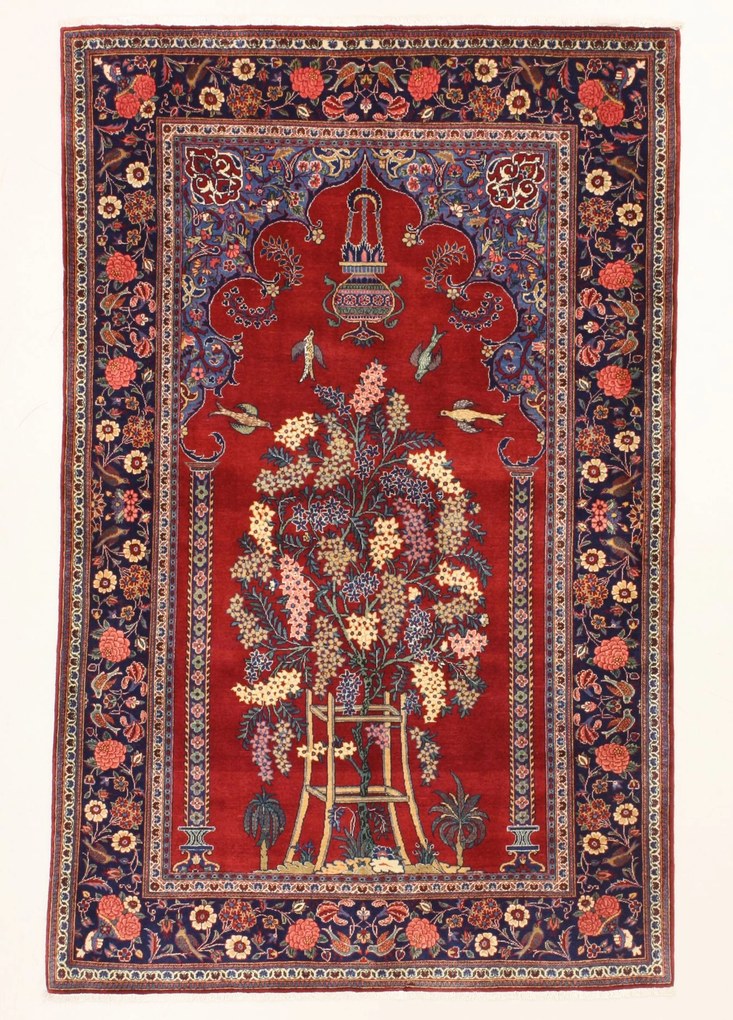 Kashan Tappeto 210 x 130 (Iran) Annodato A Mano