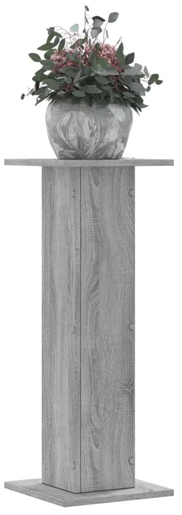 Supporti Per Piante 2 Pz Grigio Sonoma 30x30x80cm İn Truciolato /