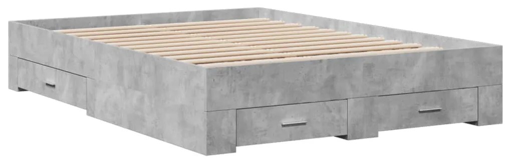 Giroletto cassetti grigio cemento 135x190 cm legno multistrato