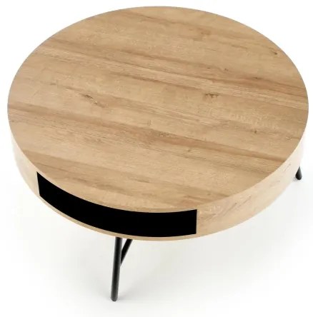 Tavolino CAMILA 41x80 cm oro quercia/nero