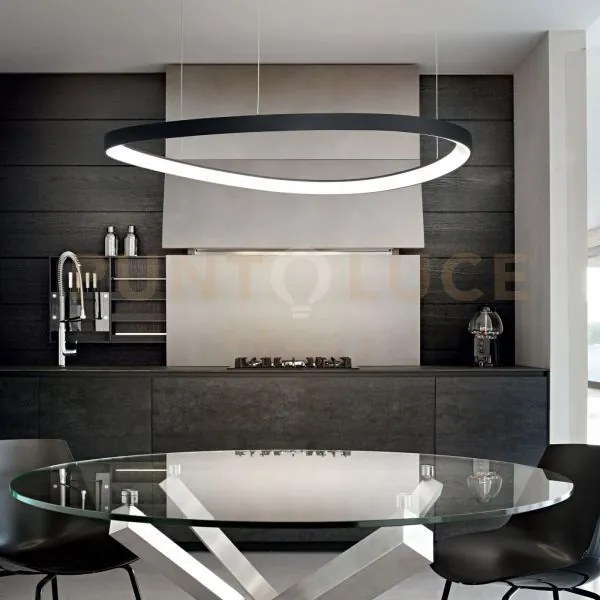 Gemini sospensione led dali/push 5100 lm 3000 k 47 w nero 61cm