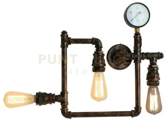 Plafoniera amarcord ruggine 3 luci attacco e27 48x9,5x44cm