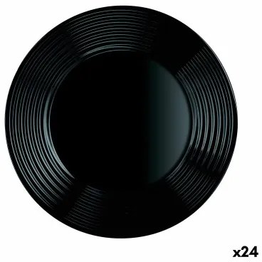 Piatto da pranzo Luminarc Harena Negro Nero Vetro 25 cm (24 Unità)