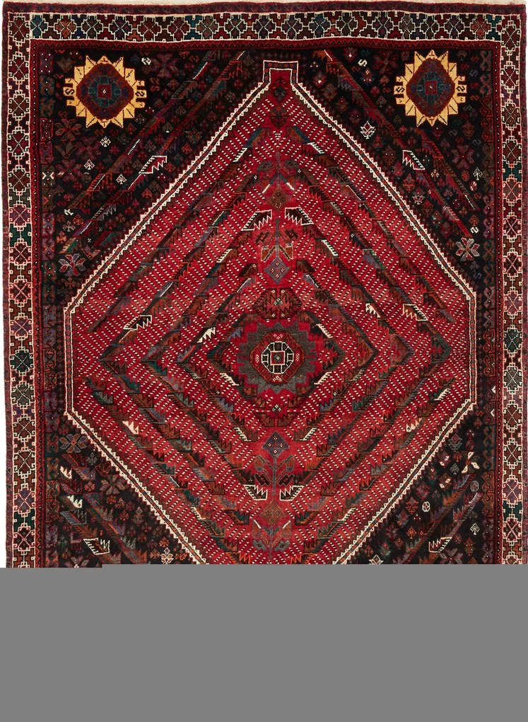 Shiraz Tappeto persiano 240 x 180 Rosso (Iran) Annodato A Mano