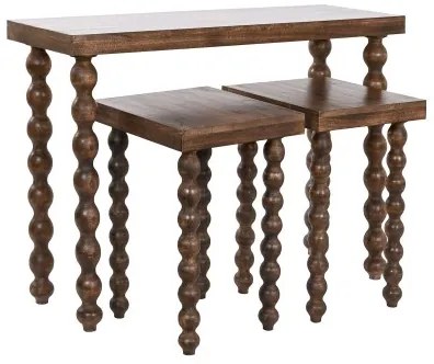 Console Home ESPRIT Marrone scuro Legno di mango 102 x 35 x 73 cm (3 Pezzi)