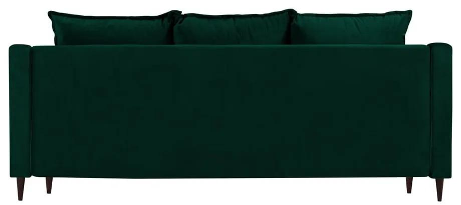 Divano letto in velluto verde scuro con contenitore, 215 cm Freesia - Mazzini Sofas