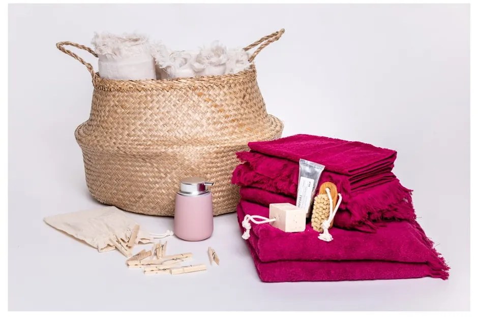 Set di 6 asciugamani rossi e 2 asciugamani da bagno in 100% cotone - Bonami Selection