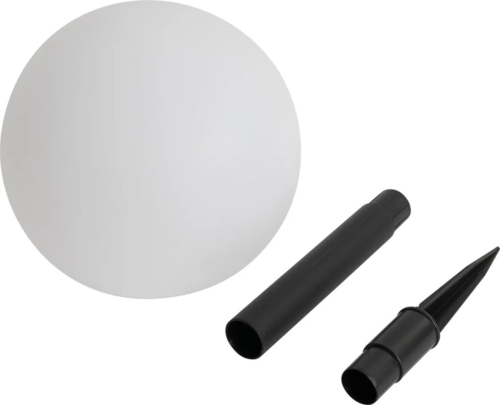 Set di 3 lampade da terra per esterni bianche con LED solari IP44 - Ludger