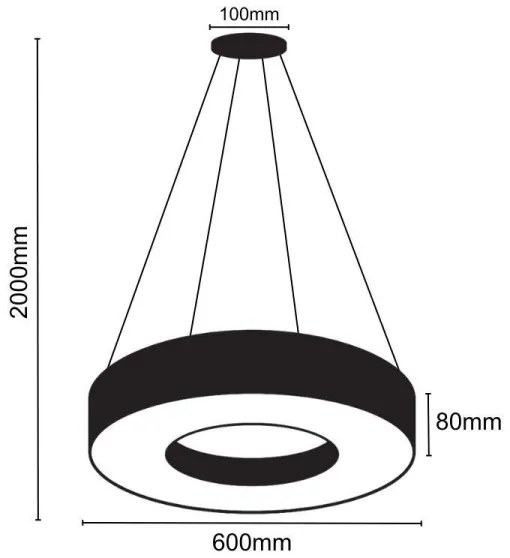 Lampadario LED a sospensione con filo LED/30W/230V 4000K diametro 60 cm