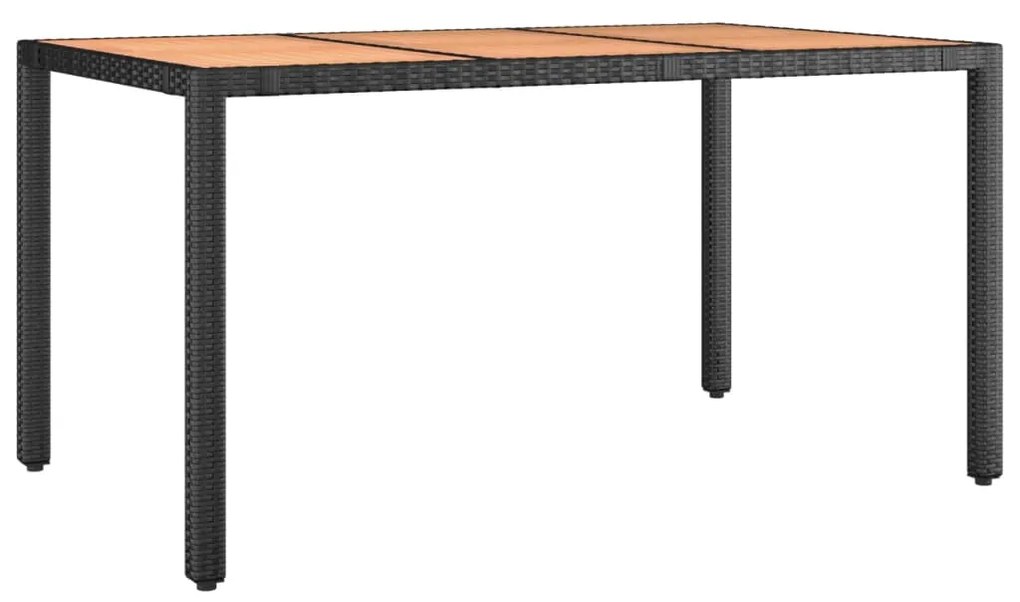 Set da pranzo da giardino 5 pz nero con cuscini in polyrattan