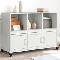 Credenza Bianca 100,5x39x72 cm in Acciaio Laminato a Freddo 846739