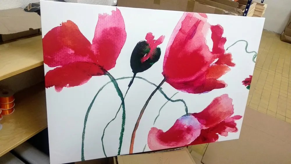 Stampa su tela – Fiori di papavero unici