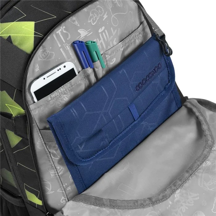 Zaino scuola coocazoo MATE, Lime Flash, certificato AGR
