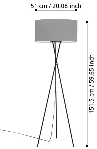 Eglo 900187 - Lampada da terra FONDACHELLI 1xE27/60W/230V