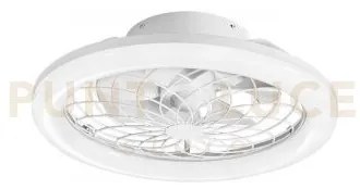 Plafoniera led con ventilatore etesia in alluminio e acrilico bianc...