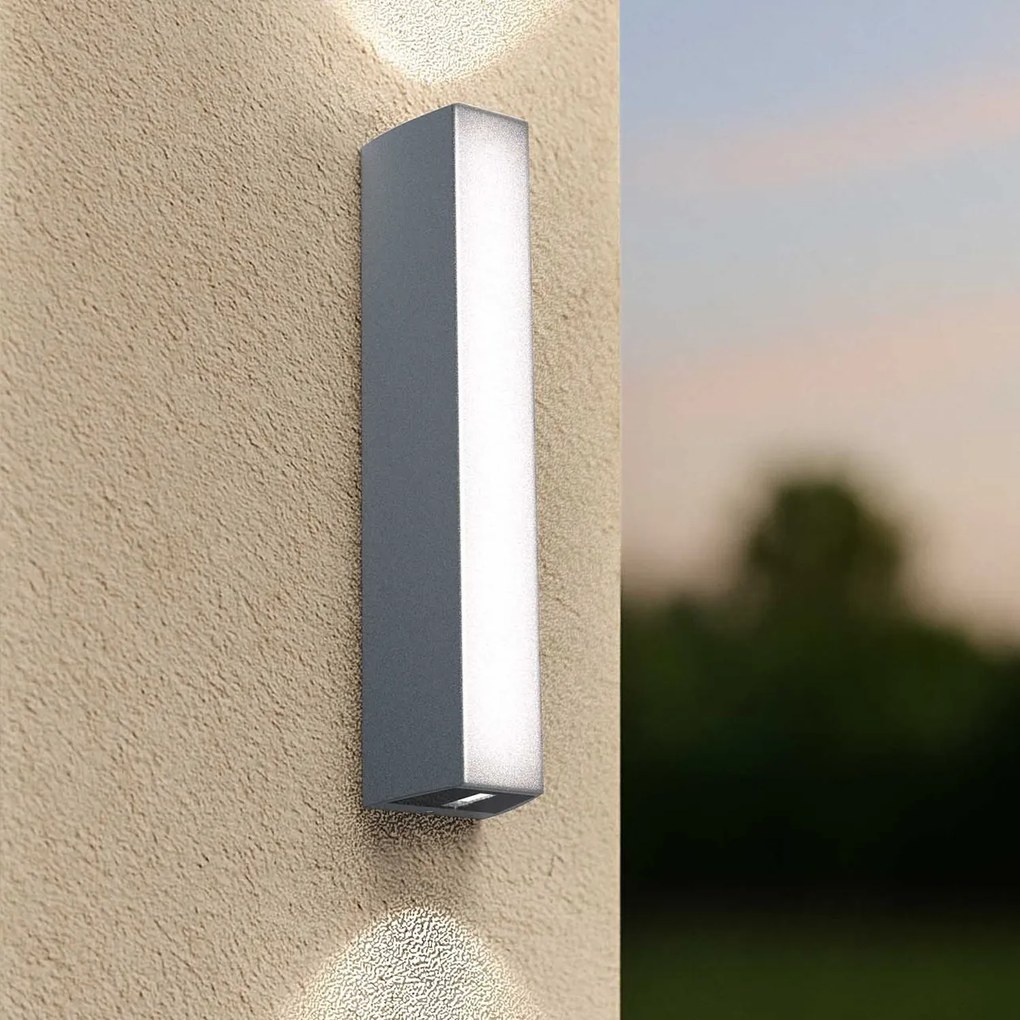 Applique Bidirezionale Grigia 12W CCT IP65 da esterno - Serie FILO Colore Bianco Variabile CCT