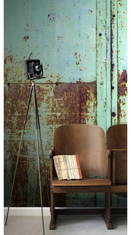 Fotomurale ESTA Metallo, verde, ruggine 186X280 cm