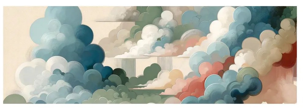 Quadro su tela – Cielo astratto pieno di forme e colori