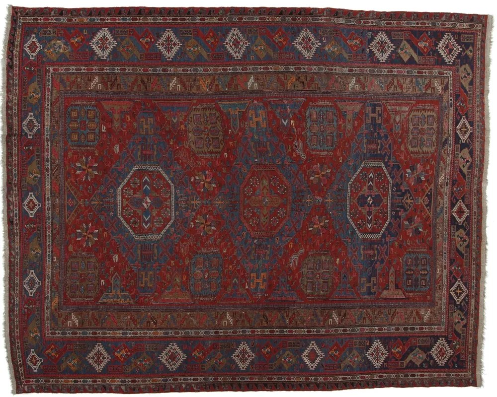 Kazak Tappeto 280 x 350 Blu (Russia) Annodato A Mano