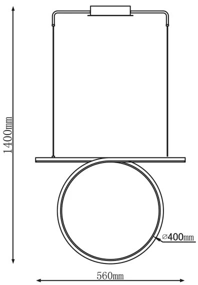 Lampadario a sospensione su cavo ODETTA LED/30W/230V 4000K nero