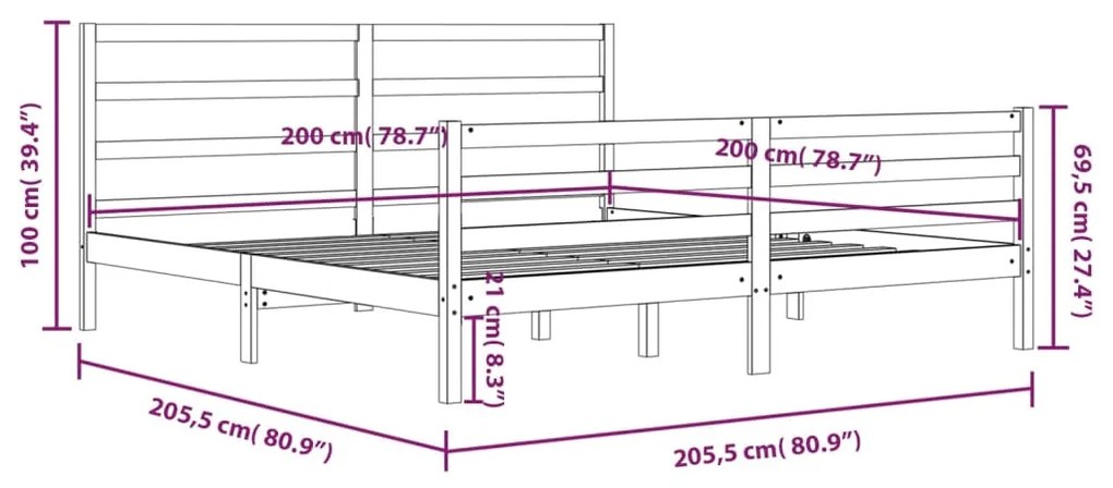 Giroletto Miele in Legno Massello di Pino 200x200 cm