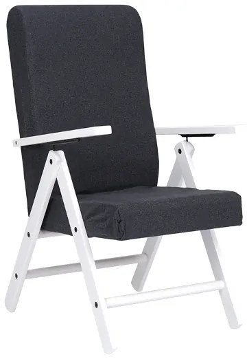Poltrona reclinabile in legno Bianco tessuto Grigio Scuro - Molisana