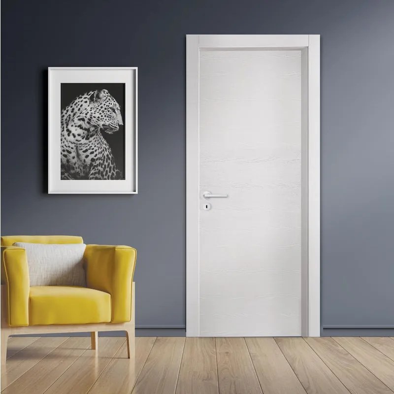 Porta interna a battente Sirio in MDF colore bianco, L 60 x H 210 cm, apertura reversibile
