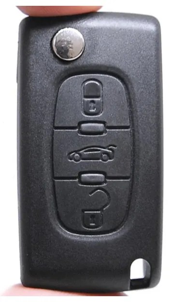 Guscio Chiave Telecomando 3 Tasti Baule Con Lama HU83 Batteria Su Circuito Senza Transponder Per Peugeot Citroen Berlingo Fiat Scudo
