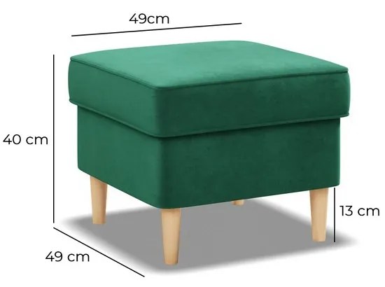 Sgabello scandinavo verde scuro per poltrona