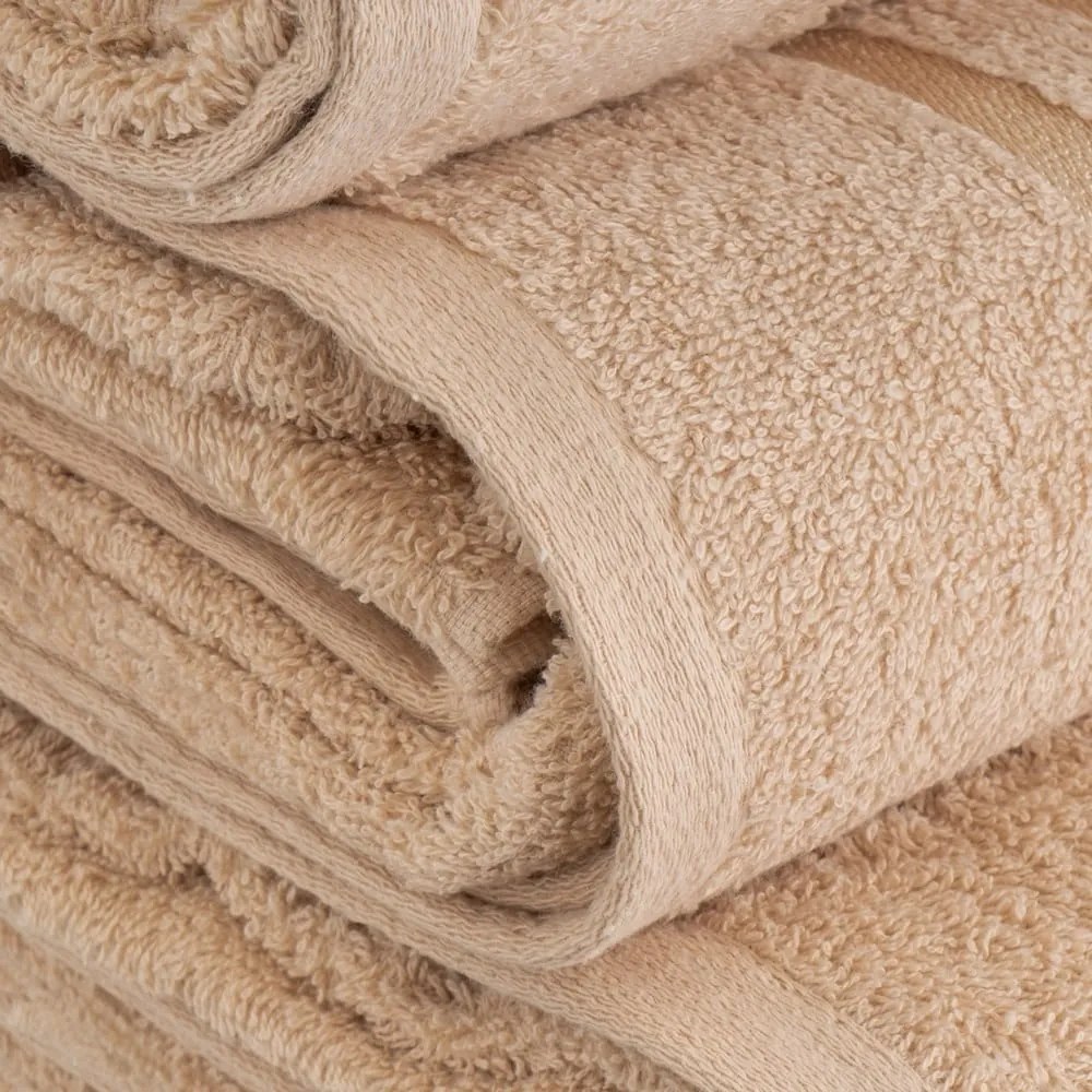 Asciugamano tipo terry beige in cotone 100x150 cm Simple – Casa Selección