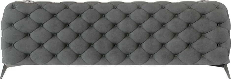 Divano grigio con rivestimento in velluto 225 cm Chelsea – Ropez