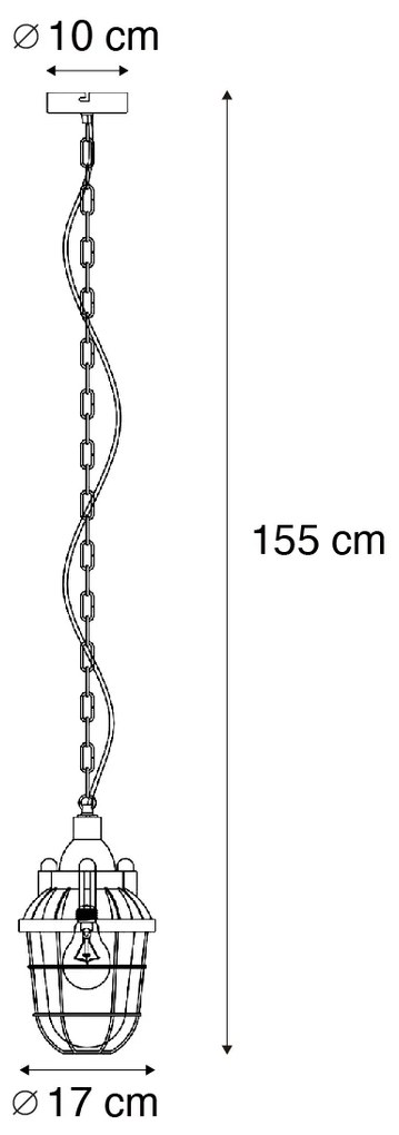 Lampada a sospensione industriale nera - Cabin